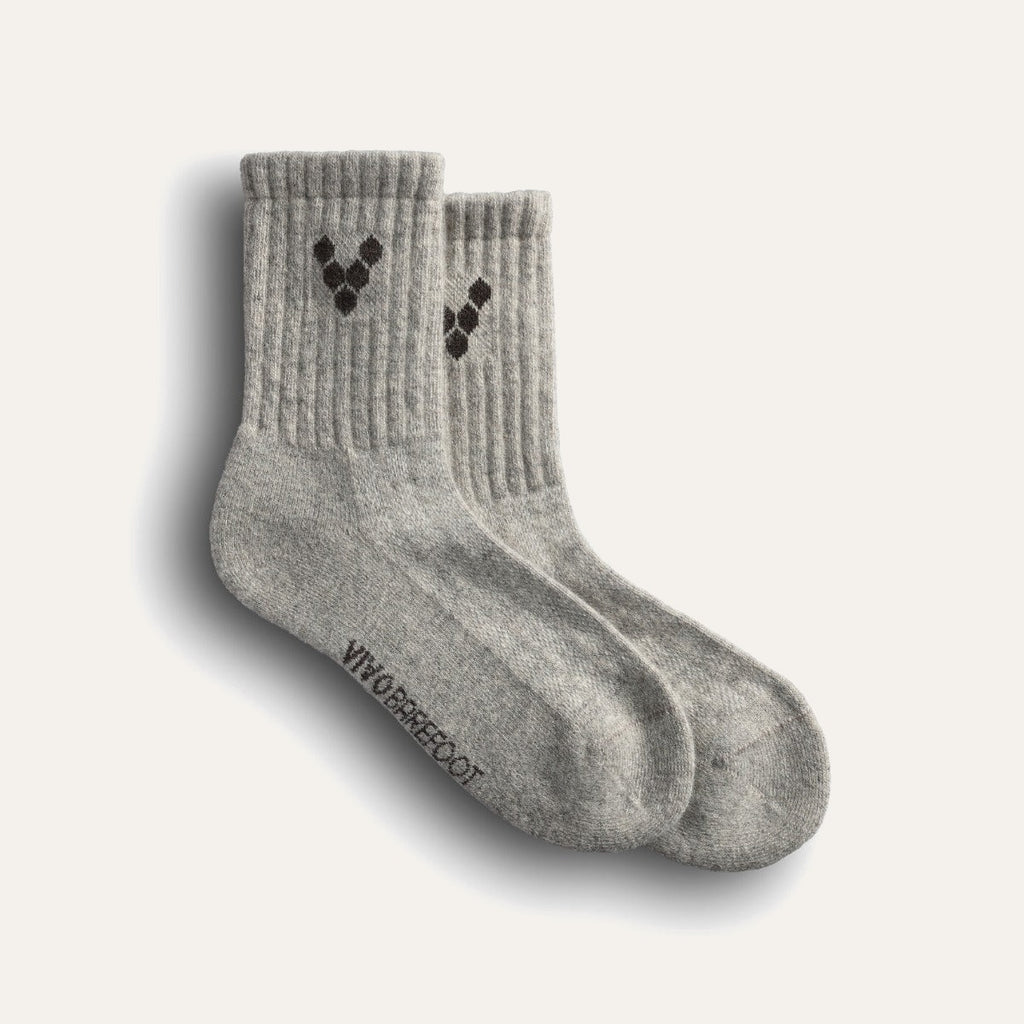 Mim Sheep Wool Thick Socks Unisex - Grey Light Brown