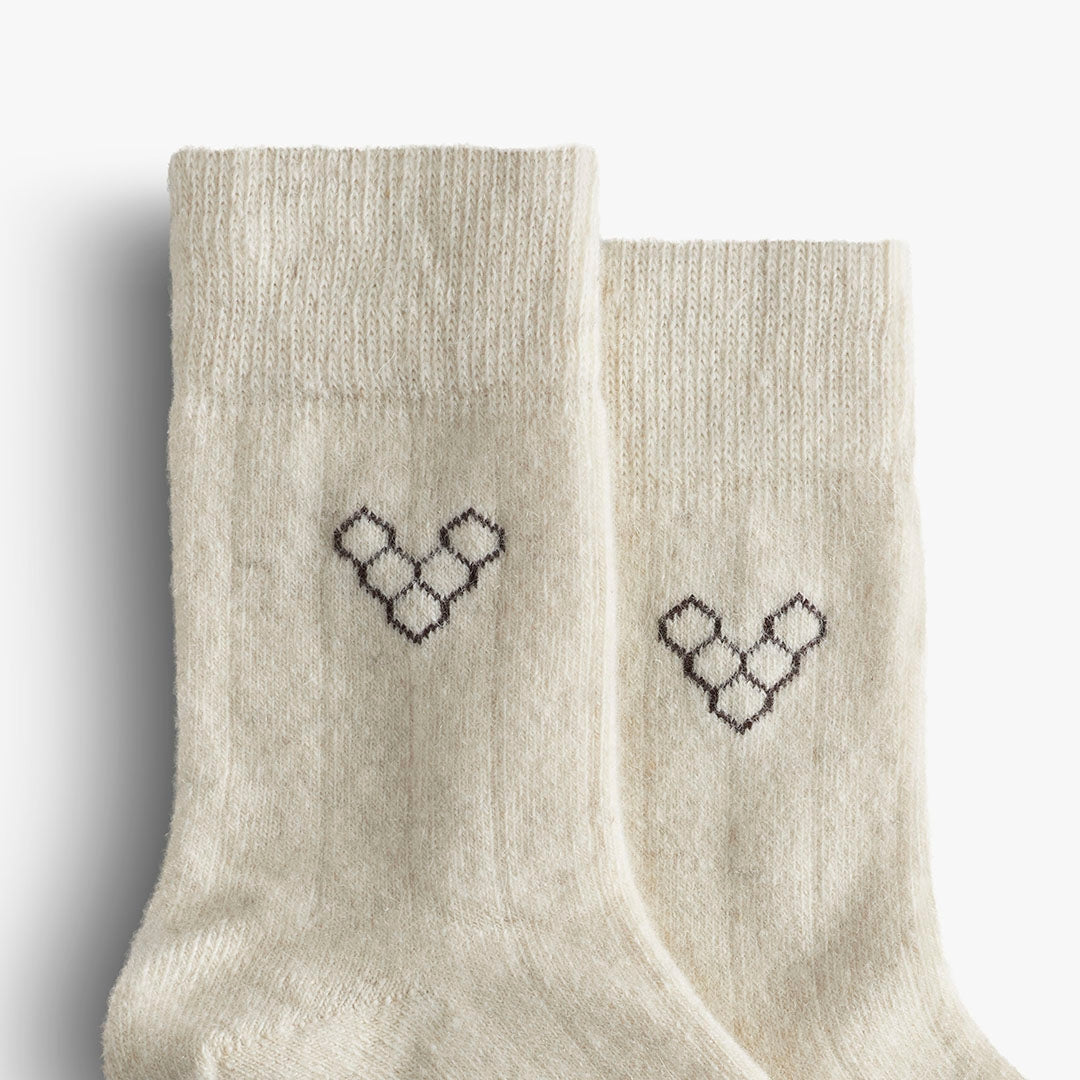 Mim Sheep Wool Thin Sock Unisex - Cream