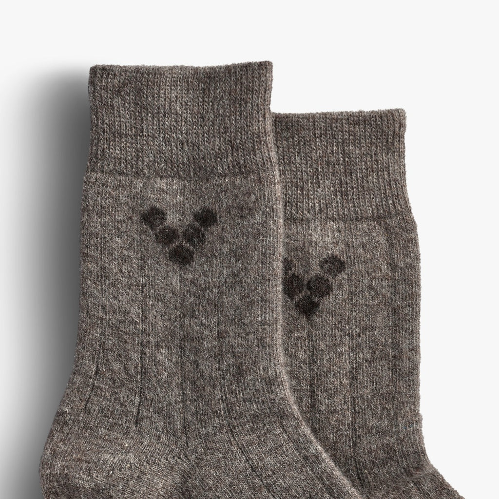 Mim Sheep Wool Thin Sock Unisex - Dark Beige